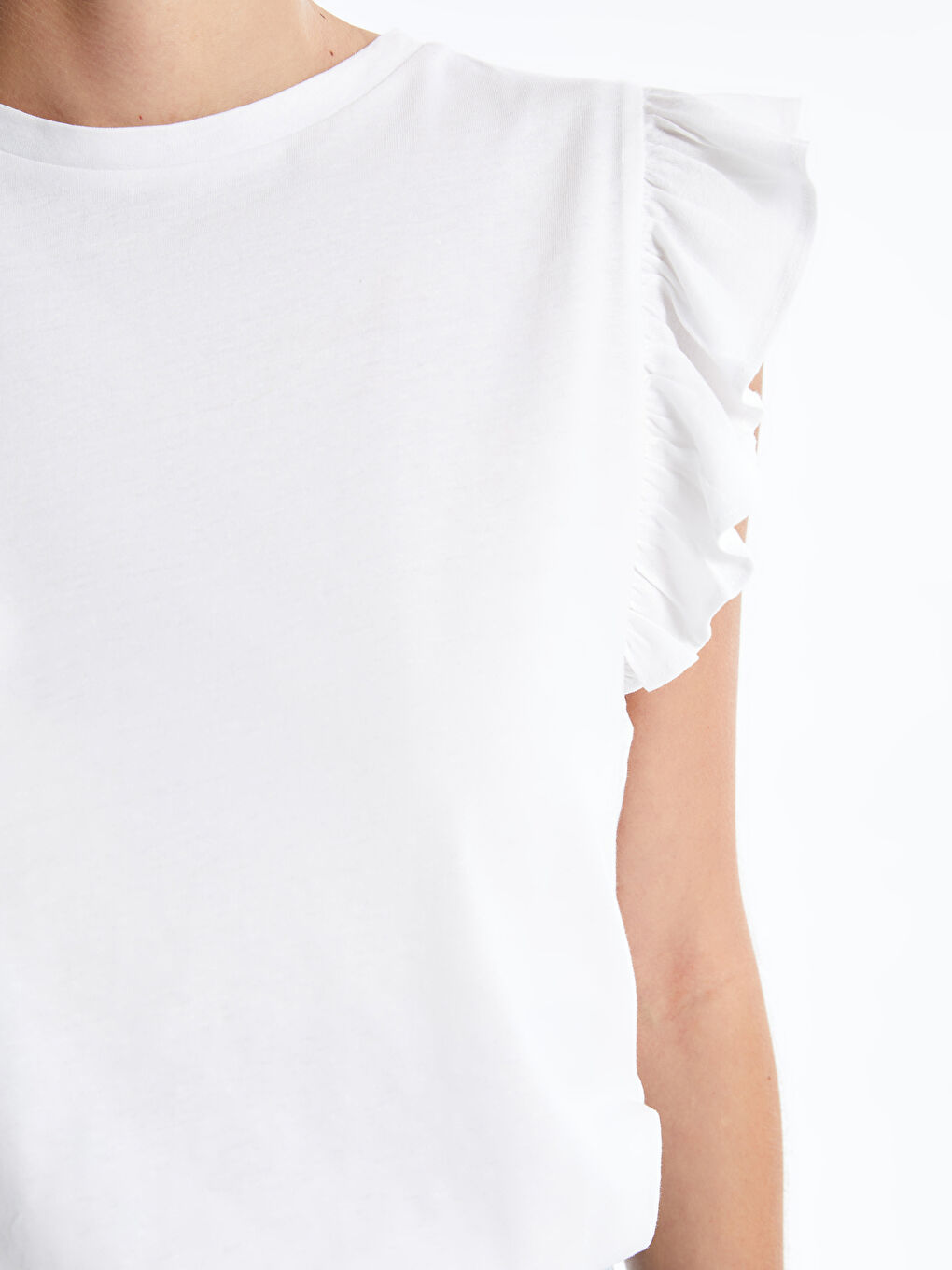 Crew Neck Plain Short Sleeve Women's T-Shirt-2