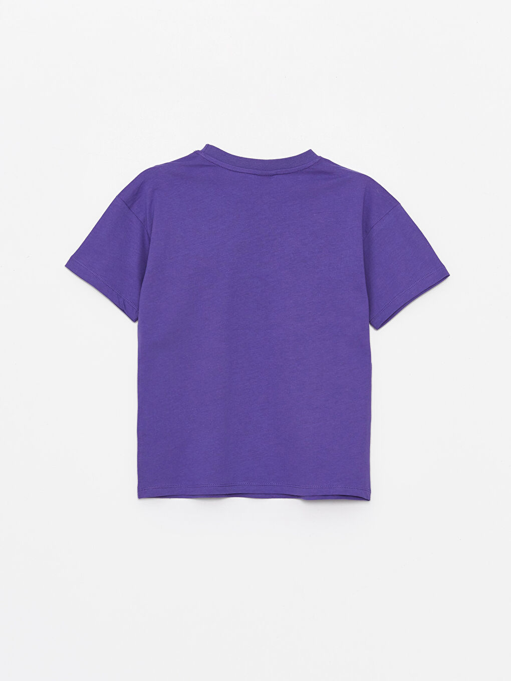 Mor Rahat Kalıp Bisiklet Yaka Erkek Çocuk Tişört-1