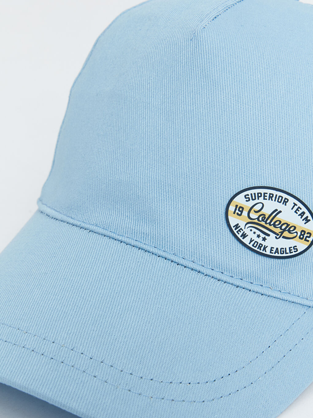 Mavi Kabartma Baskılı Kadın Kep Şapka-1