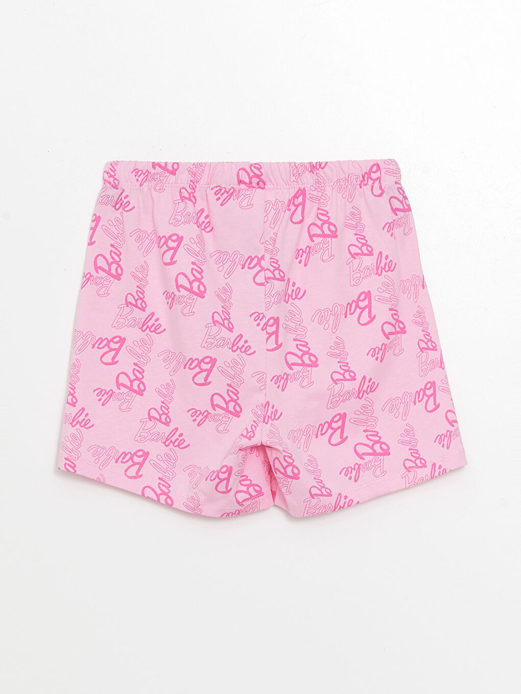 LCW Kids Orta Pembe Baskılı Beli Lastikli Barbie Baskılı Kız Çocuk Pijama Şort - 1