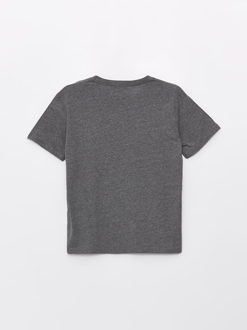 Antrasit Bisiklet Yaka Baskılı Kısa Kollu Kadın Tişört-6