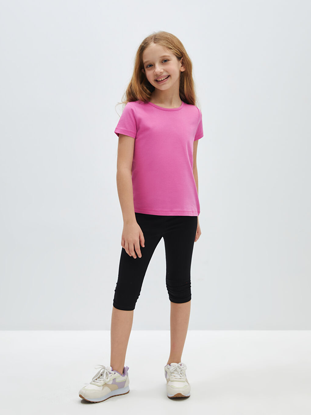 Siyah Beli Lastikli Basic Kız Çocuk Tayt