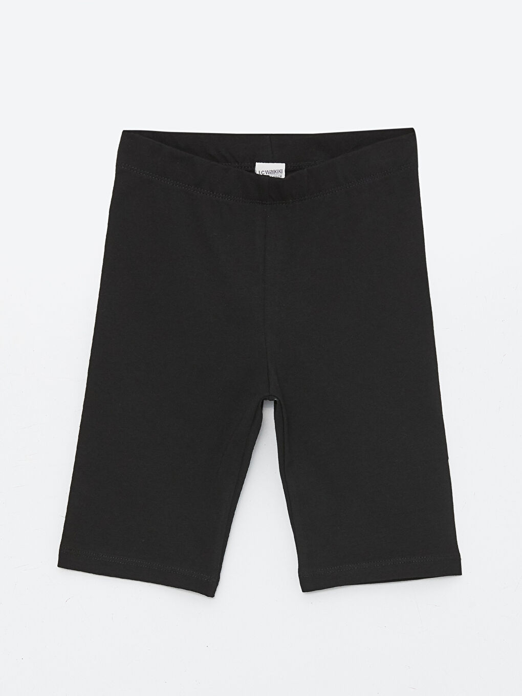 Siyah Beli Lastikli Basic Kız Çocuk Tayt-1