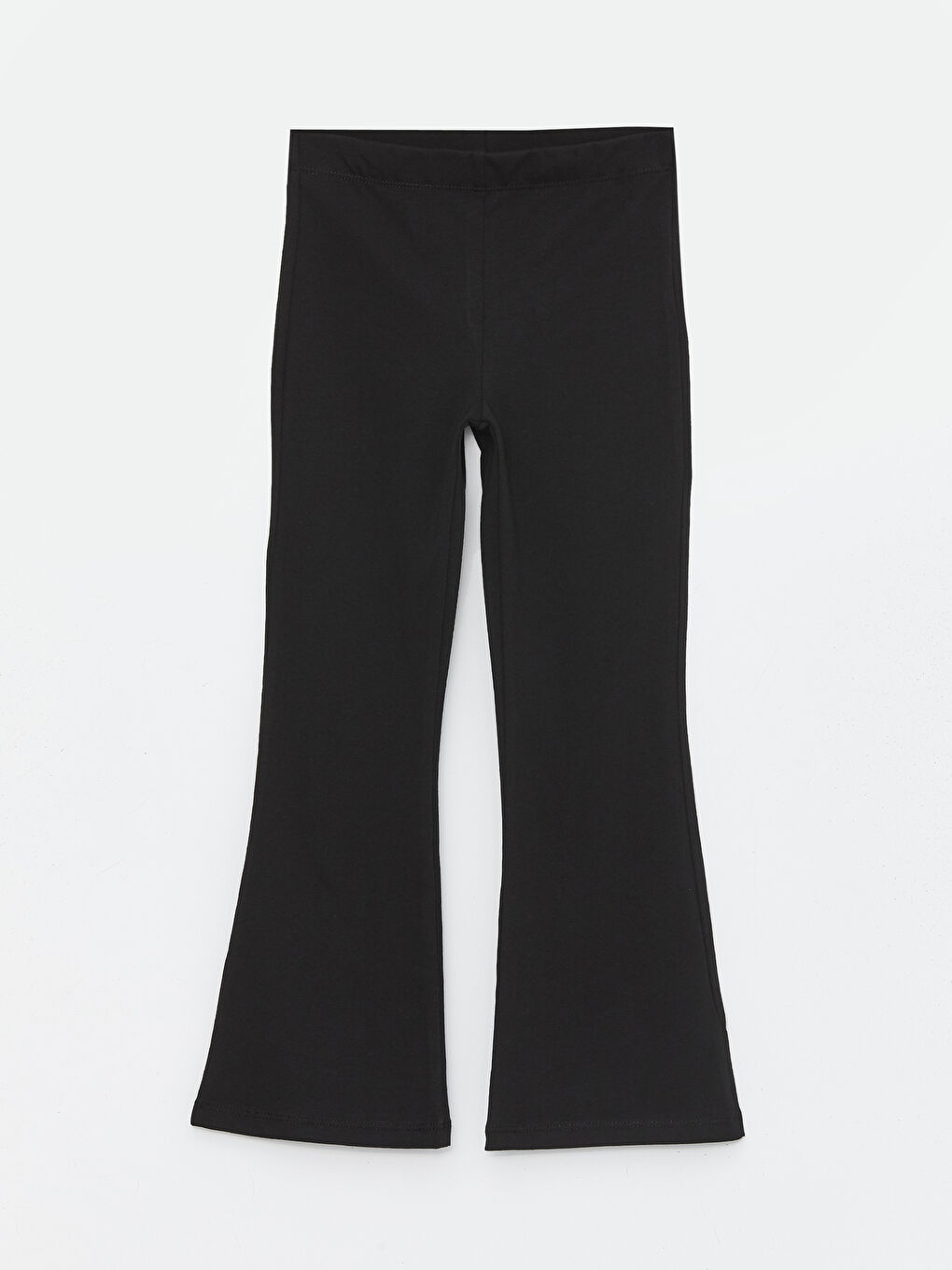 Siyah Beli Lastikli Basic İspanyol Paça Kız Çocuk Tayt-2