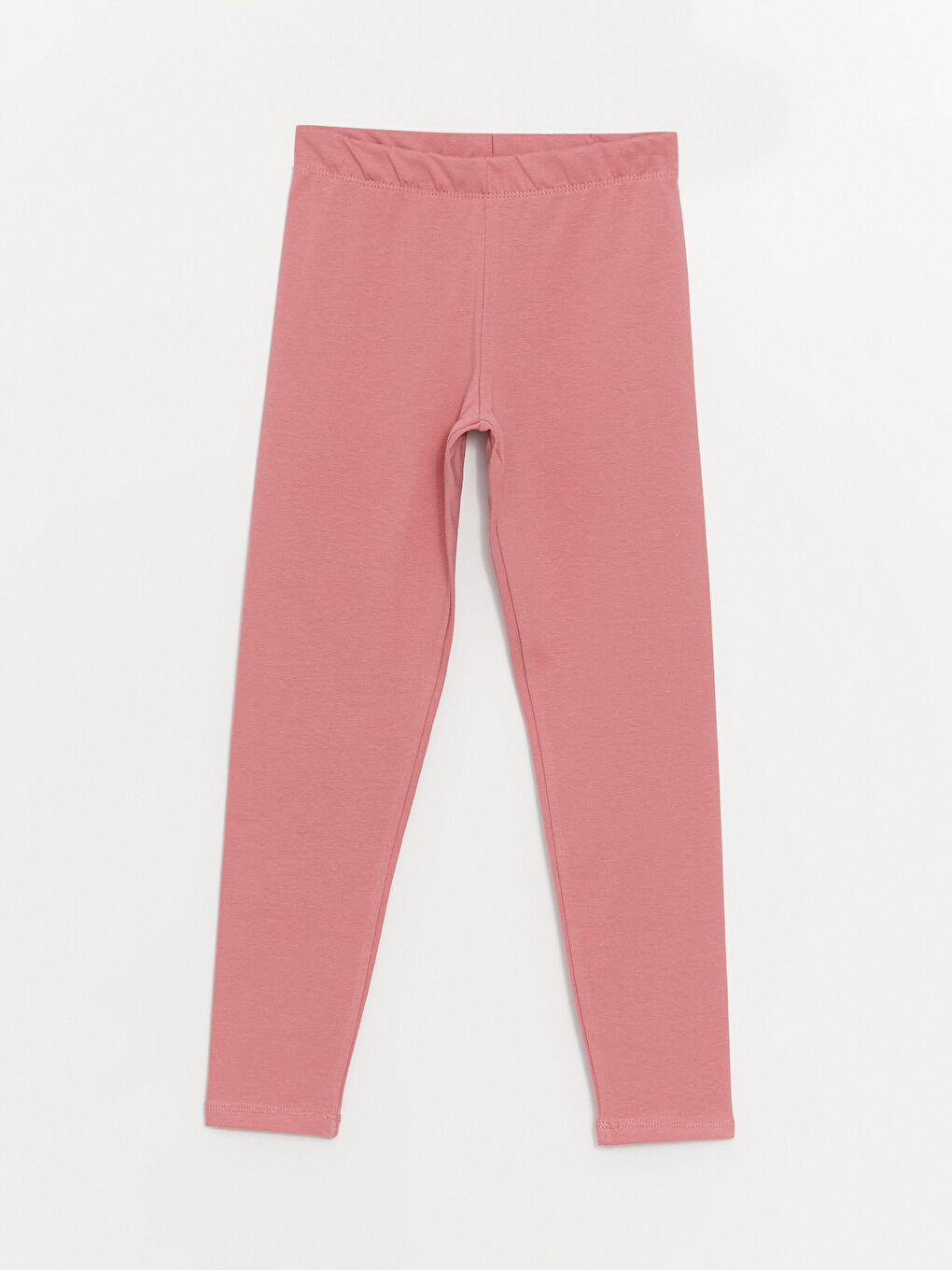 Pembe Beli Lastikli Basic Kız Çocuk Tayt