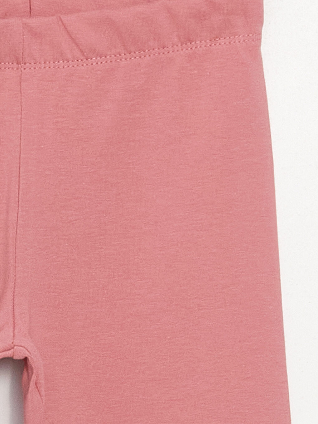 Pembe Beli Lastikli Basic Kız Çocuk Tayt-1