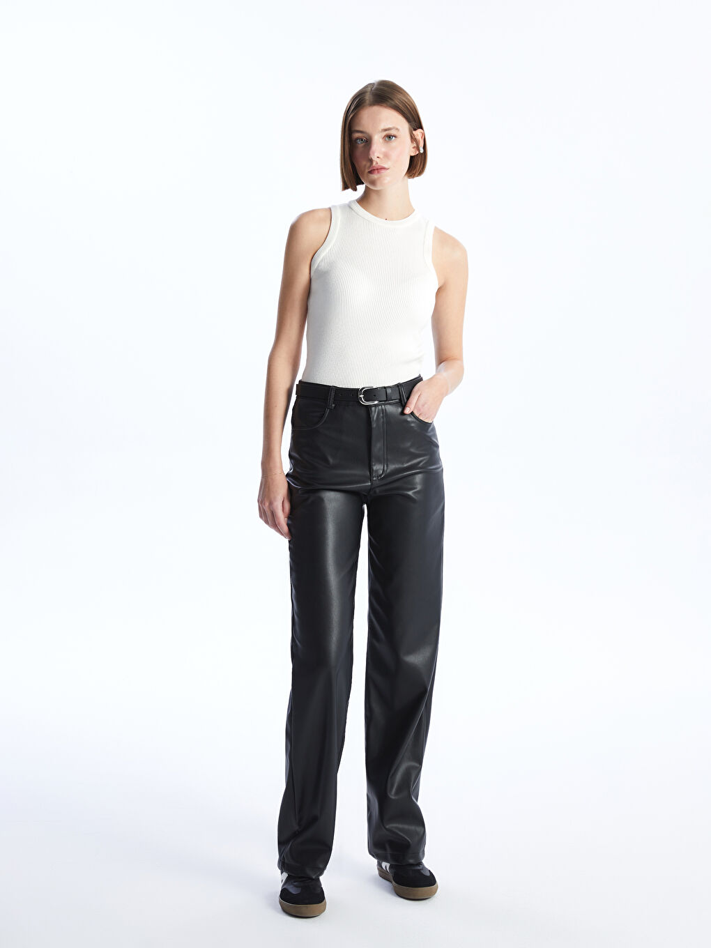 Crew Neck Regular Women's Tricot Singlet -S4I052Z8-R9J