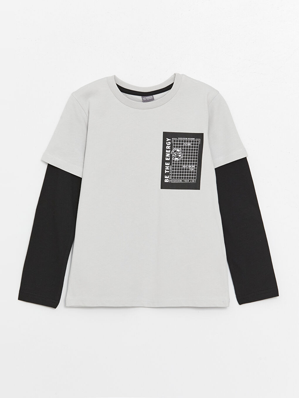 Crew Neck Printed Long Sleeve Boy T-shirt -S4I067Z4-G5K