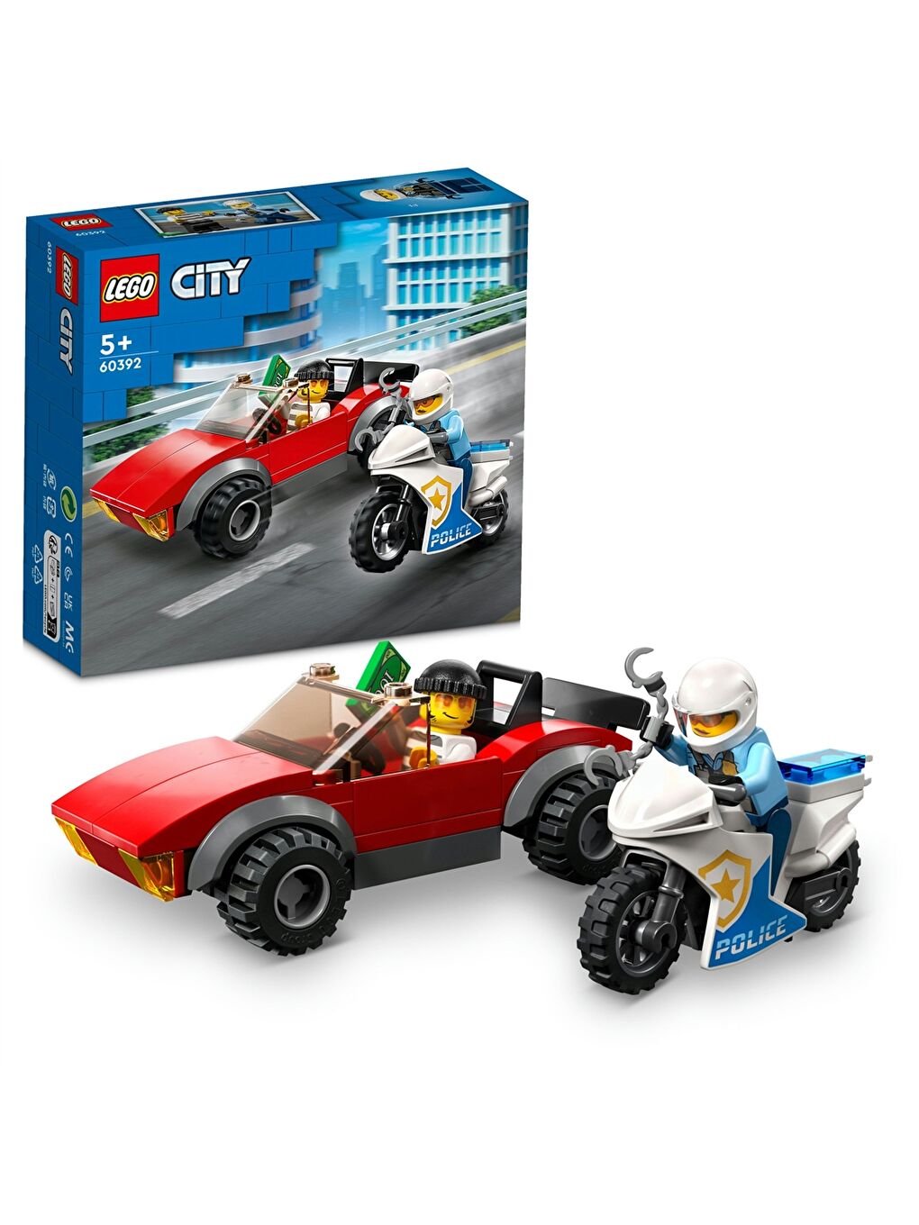 Lego Karışık City Polis Motosikleti Araba Takibi