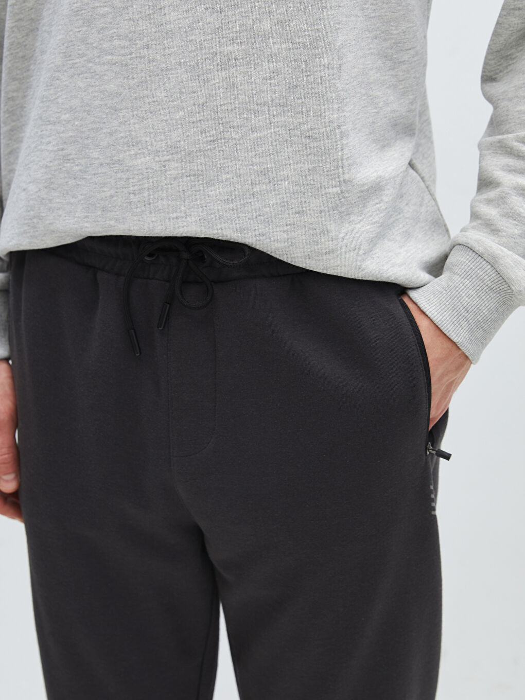 Antrasit Standart Kalıp Erkek Eşofman Altı-1