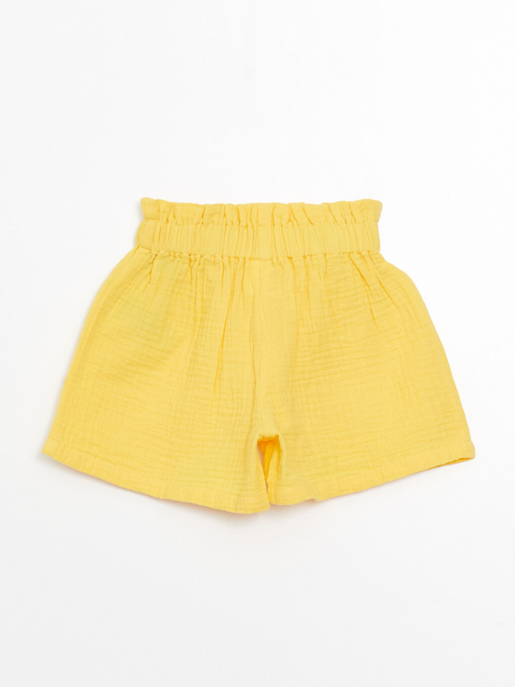 Sarı Beli Lastikli Kız Çocuk Müslin Şort-1
