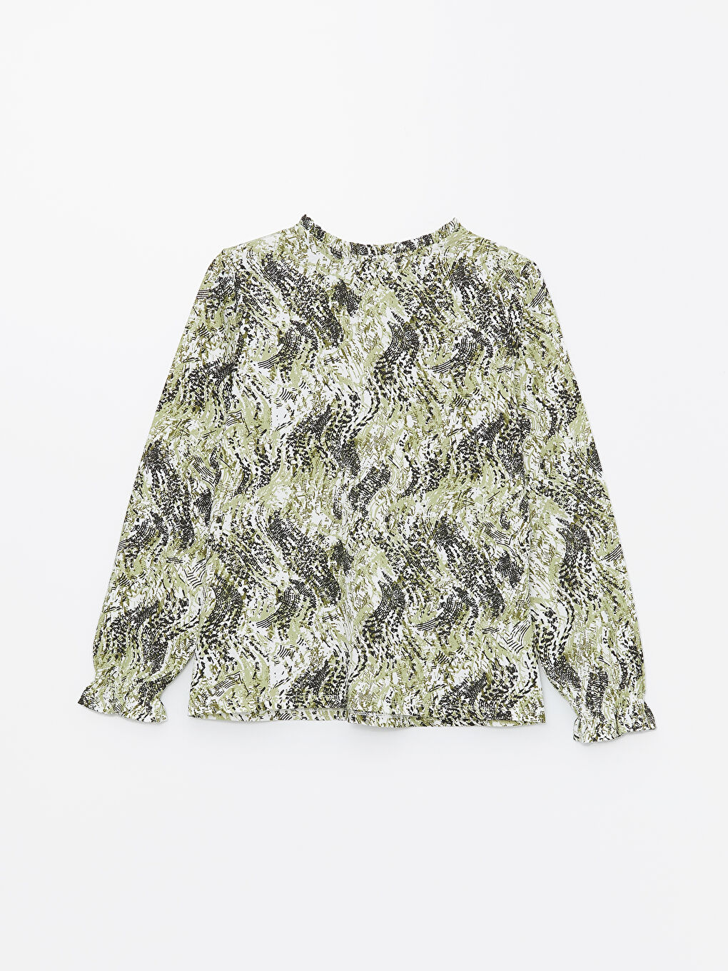 Tie Neck Patterned Long Sleeve Women's Blouse -S4I153Z8-LRF