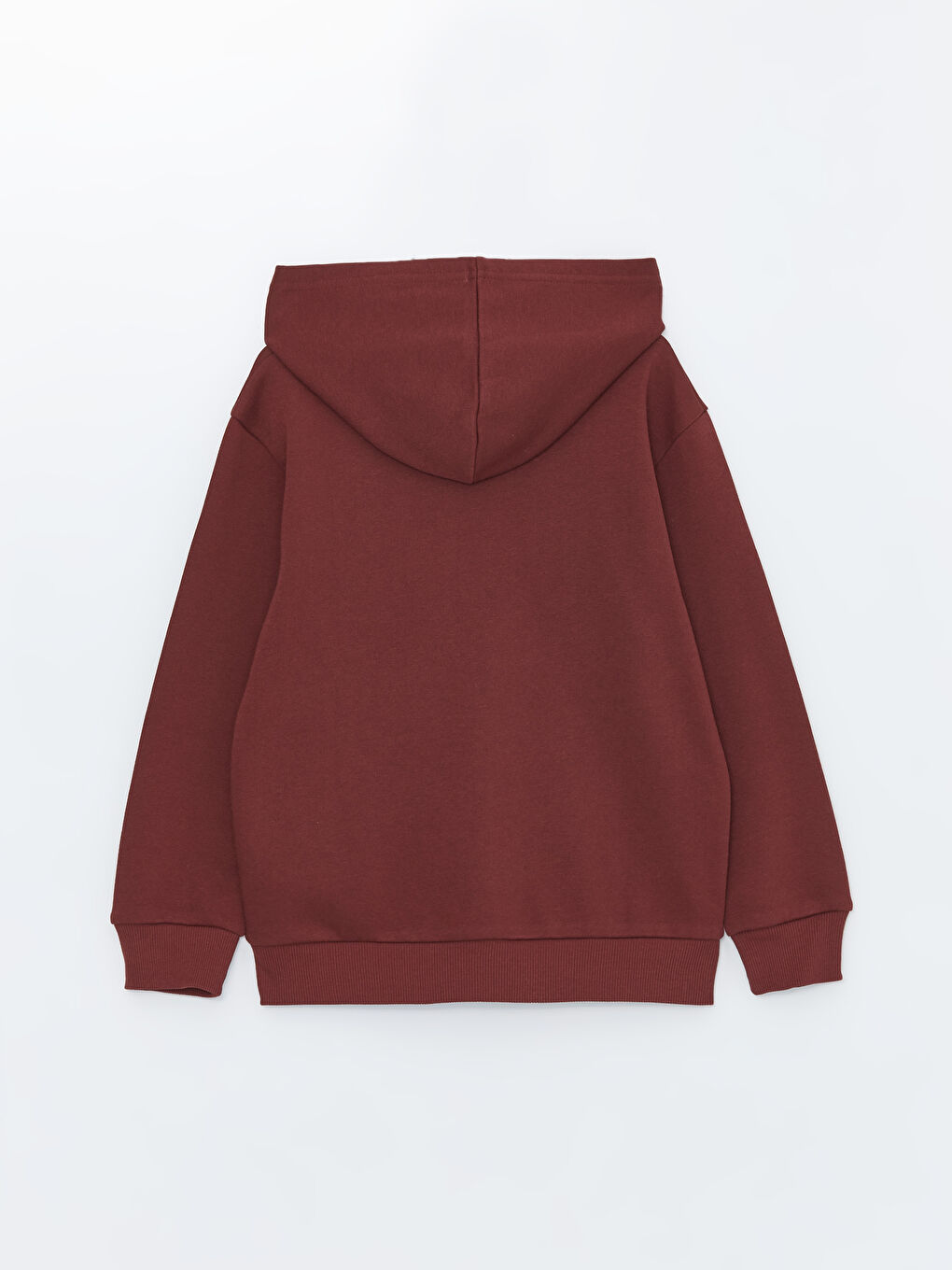 LCW Kids Bordo Rahat Kalıp Kapüşonlu Erkek Çocuk Fermuarlı Sweatshirt - 1