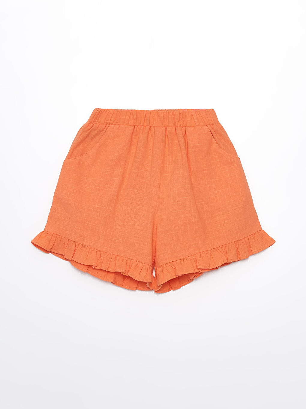 Turuncu Beli Lastikli Basic Kız Çocuk Şort