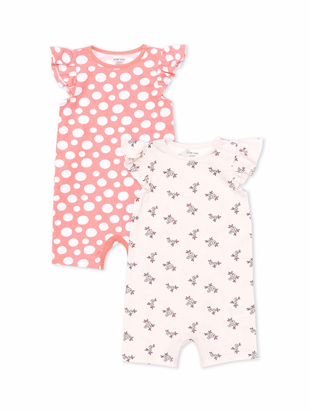 Crew Neck Baby Girl Rompers 2 Pack -S4I299Z1-LRB