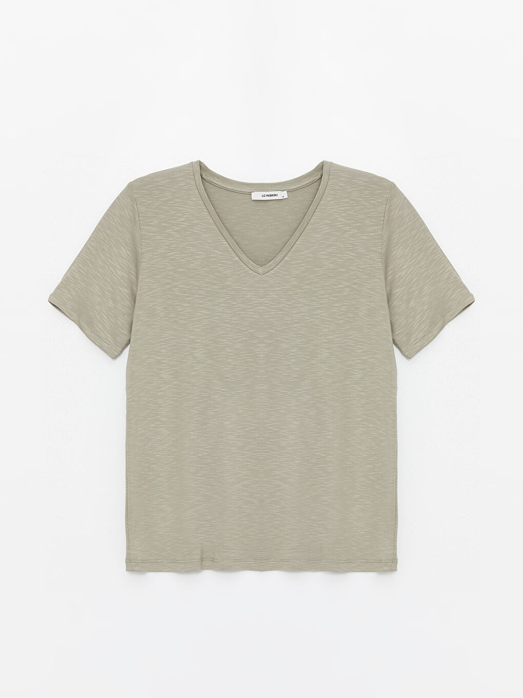 LC Waikiki V-Neck Plain Short Sleeve Women's T-Shirt -S4I324Z8-YC8