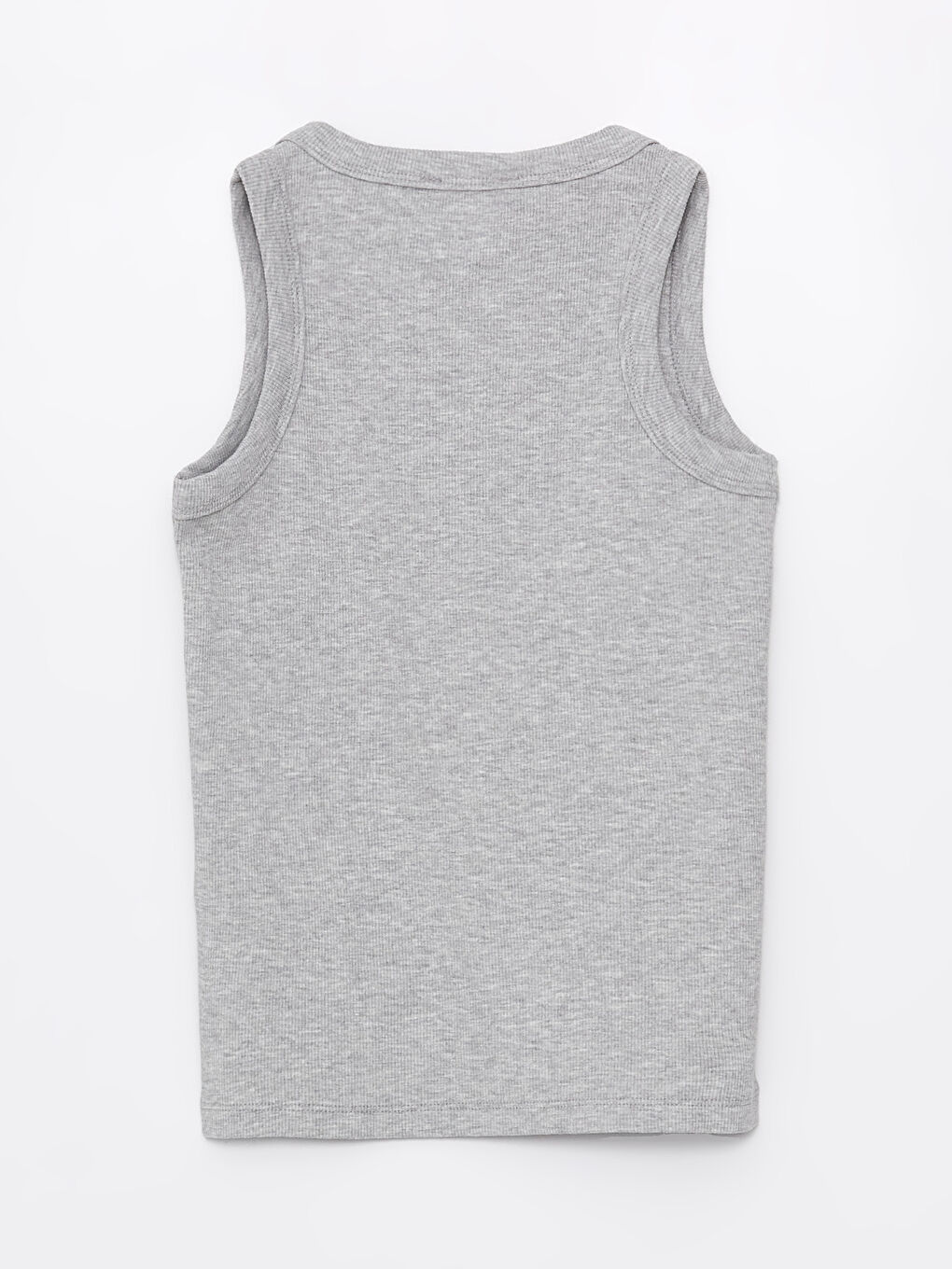 Gri Kadın Bisiklet Yaka Düz Atlet-6