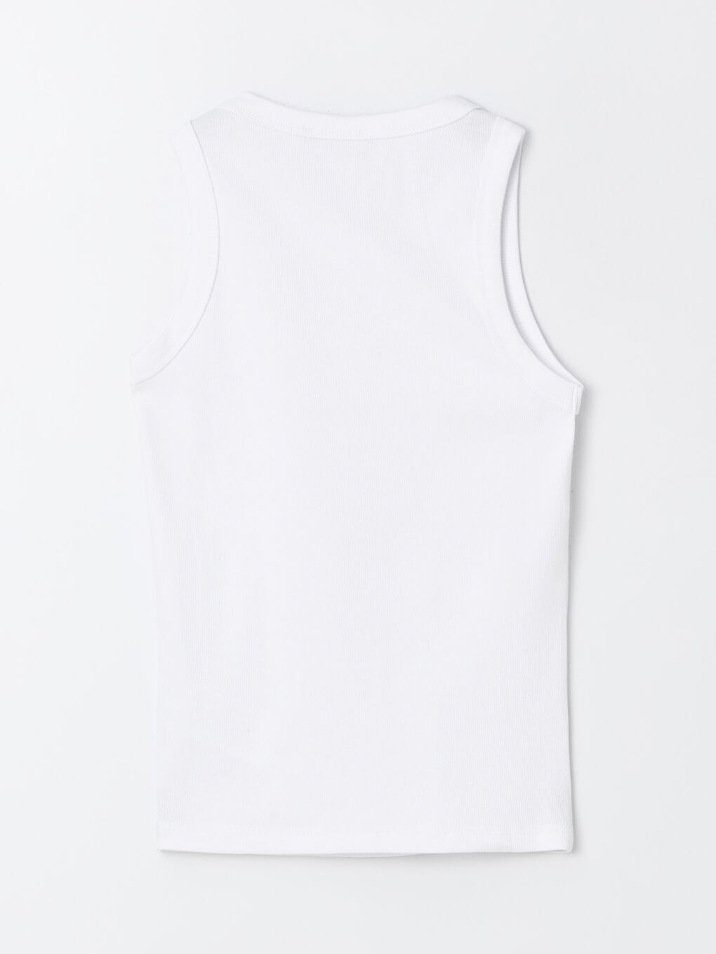 Beyaz Kadın Bisiklet Yaka Düz Atlet-6