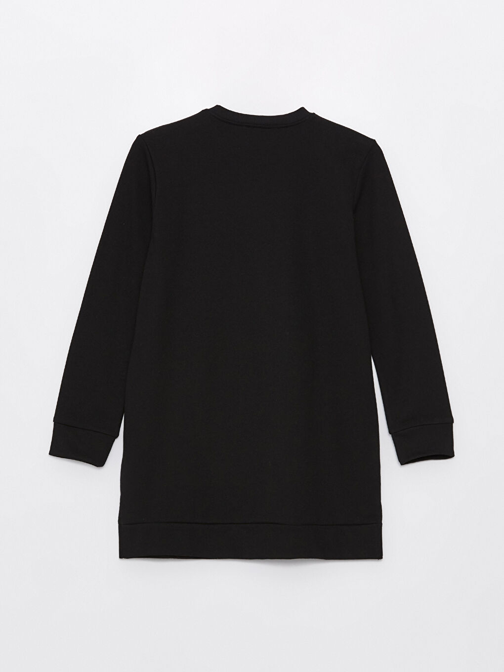 Siyah Bisiklet Yaka Baskılı Uzun Kollu Kadın Sweatshirt Tunik-6