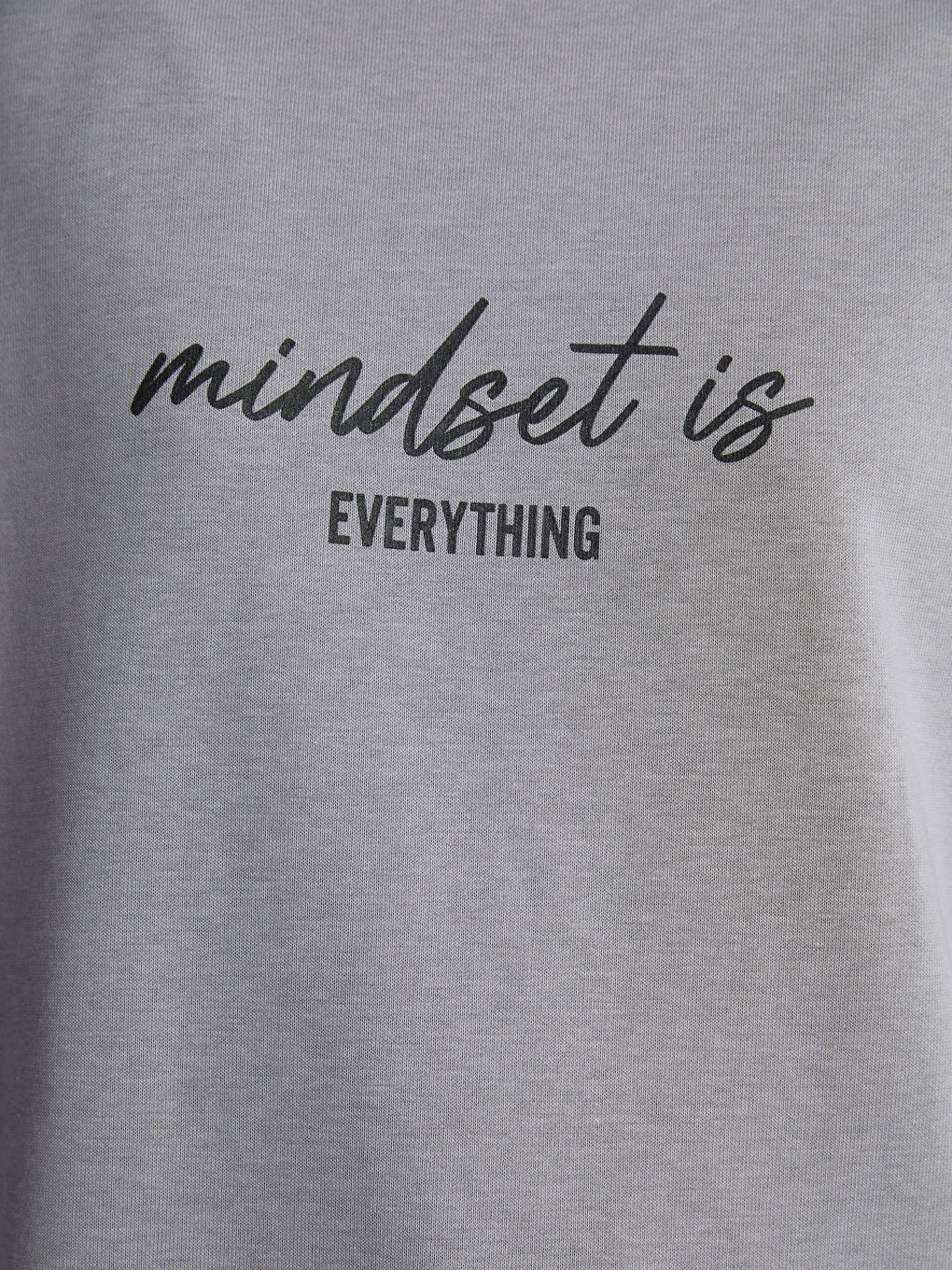 Gri Bisiklet Yaka Baskılı Uzun Kollu Kadın Sweatshirt Tunik-3