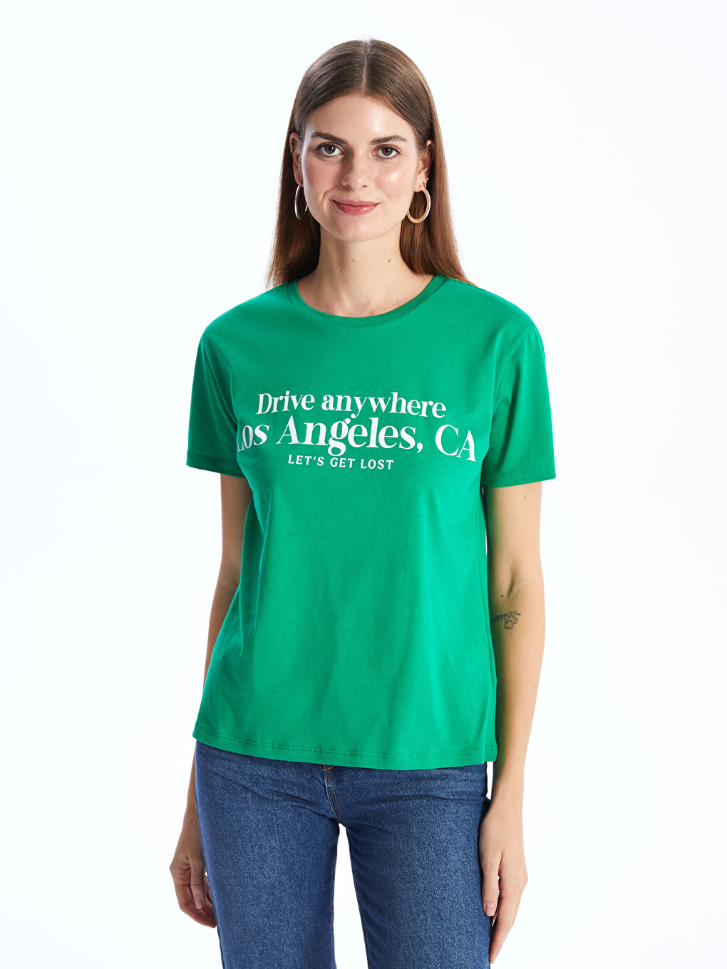 LC WAIKIKI Crew Neck Printed Short Sleeve Women's T-Shirt -S4I373Z8-YC8