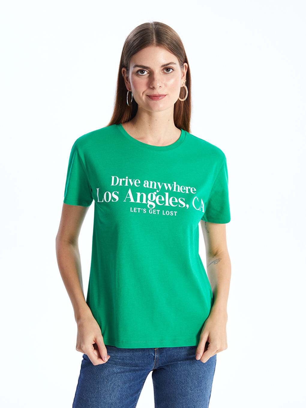LC WAIKIKI Crew Neck Printed Short Sleeve Women's T-Shirt -S4I373Z8-YC8
