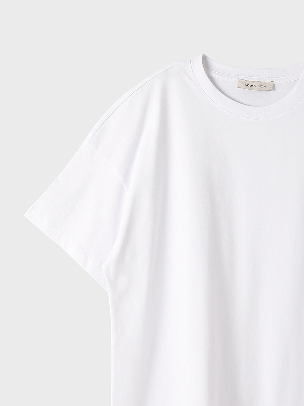 Crew Neck Plain Short Sleeve Oversize Women's T-Shirt-1