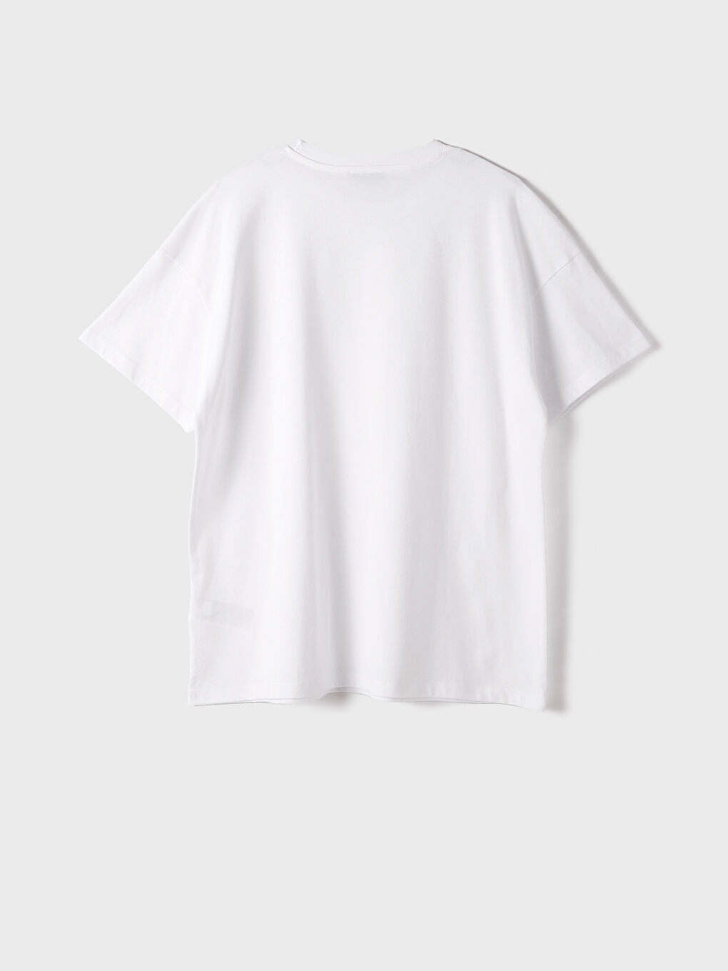 Crew Neck Plain Short Sleeve Oversize Women's T-Shirt-2