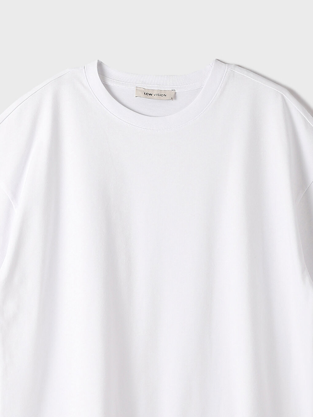 Crew Neck Plain Short Sleeve Oversize Women's T-Shirt-3