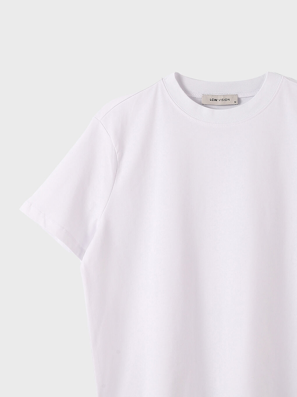 Crew Neck Plain Short Sleeve Women's T-Shirt-2