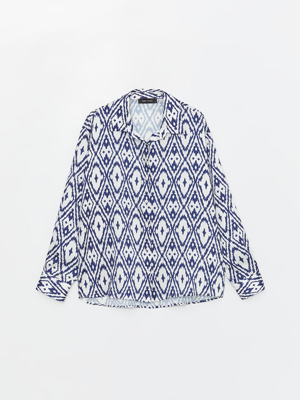Patterned Oversize Satin Women's Shirt -S4I412Z8-LQQ
