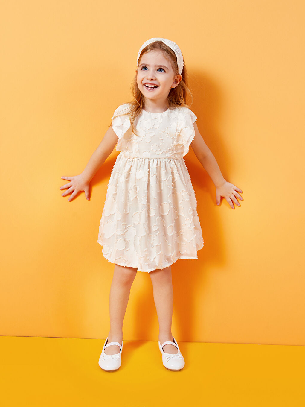 Crew Neck Sleeveless Patterned Baby Girls' Dress