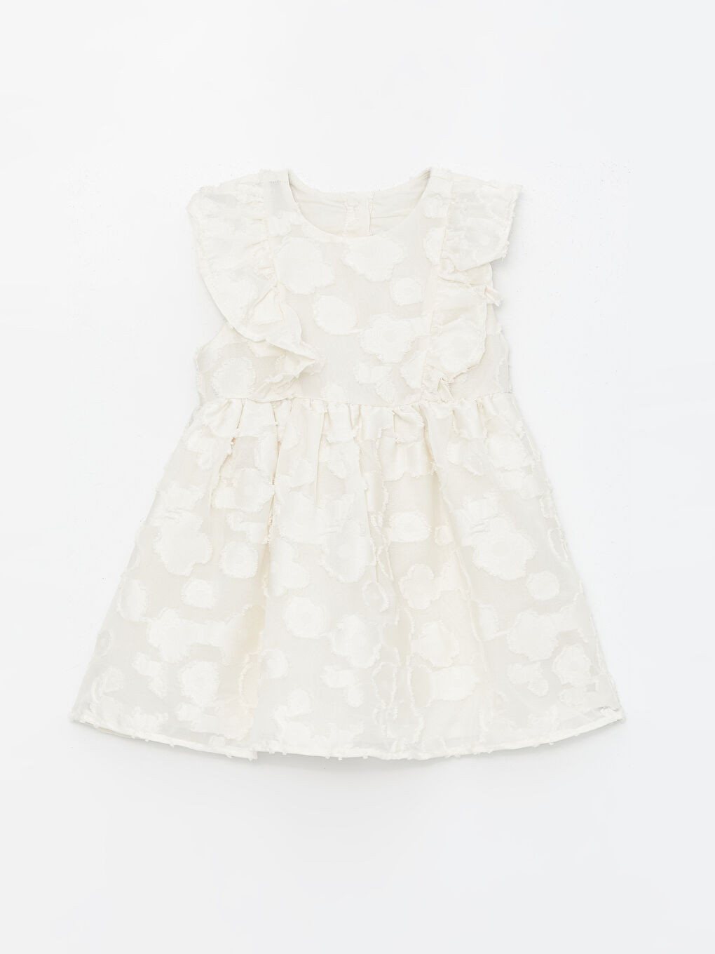 Crew Neck Sleeveless Patterned Baby Girls' Dress-2