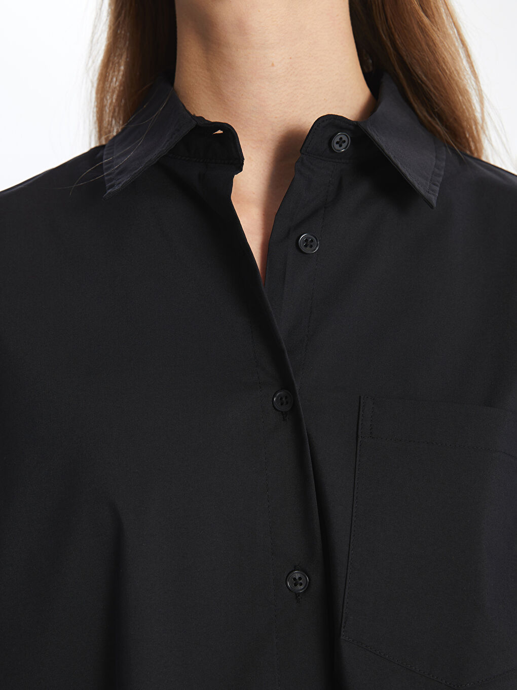 Plain Long Sleeve Oversize Women's Shirt -S4I438Z8-CVL