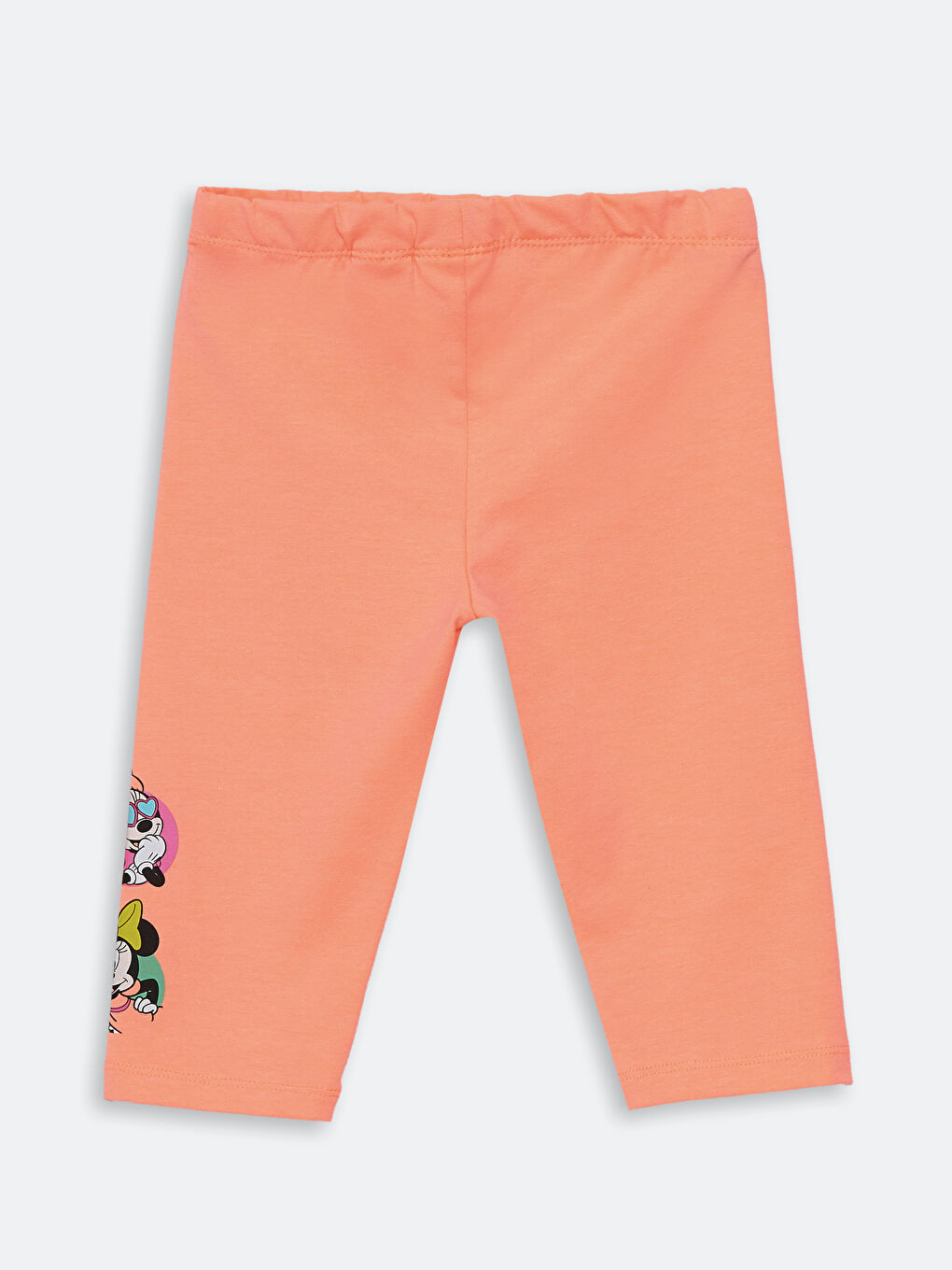 Turuncu Beli Lastikli Minnie Mouse Baskılı Kız Çocuk Tayt-1