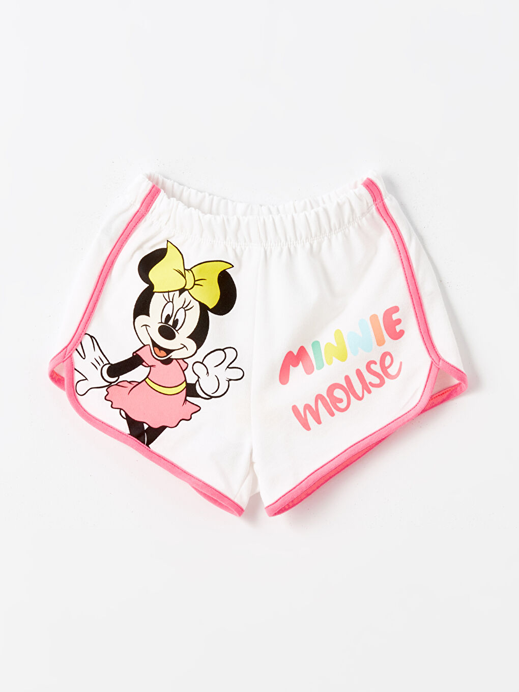 Elastic Waist Minnie Mouse Printed Baby Girl Shorts -S4I513Z1-FDU