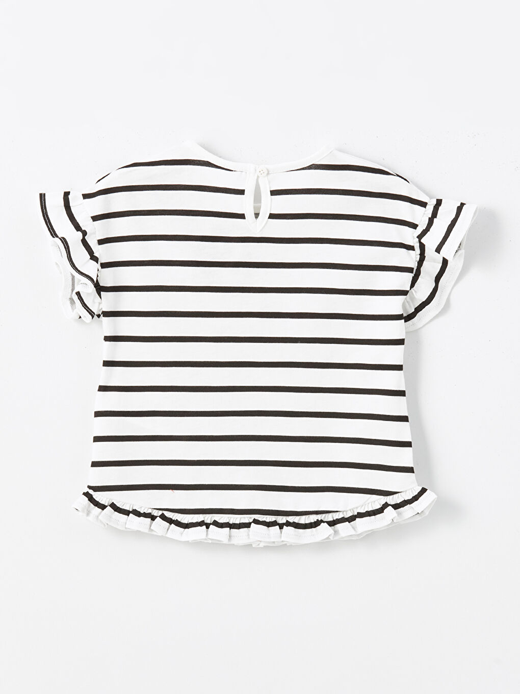 Crew Neck Short Sleeve Striped Baby Girl Blouse and Leggings 2-Pack Set -S4I539Z1-LFC