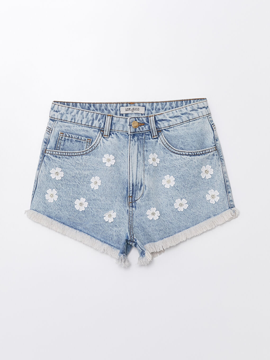 Standard Fit Embroidered Women's Denim Shorts -S4I540Z8-311