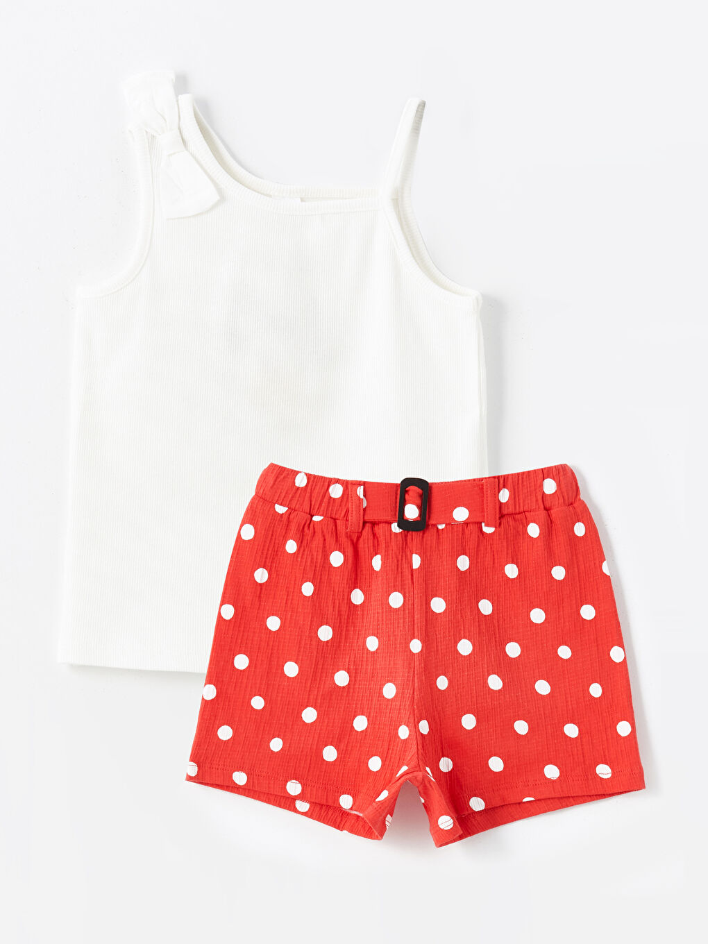 Crew Neck Sleeveless Baby Girls' Blouse and Shorts 2 Pack Set -S4I543Z1-R9J