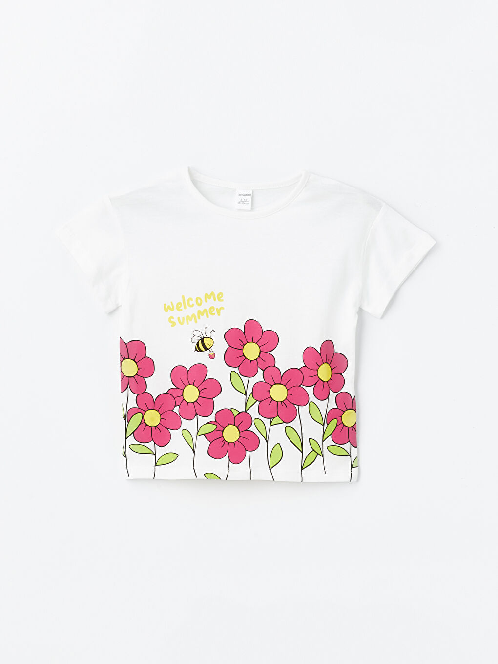 Crew Neck Short Sleeve Floral Baby Girl T-Shirt and Shorts Set of 2-1