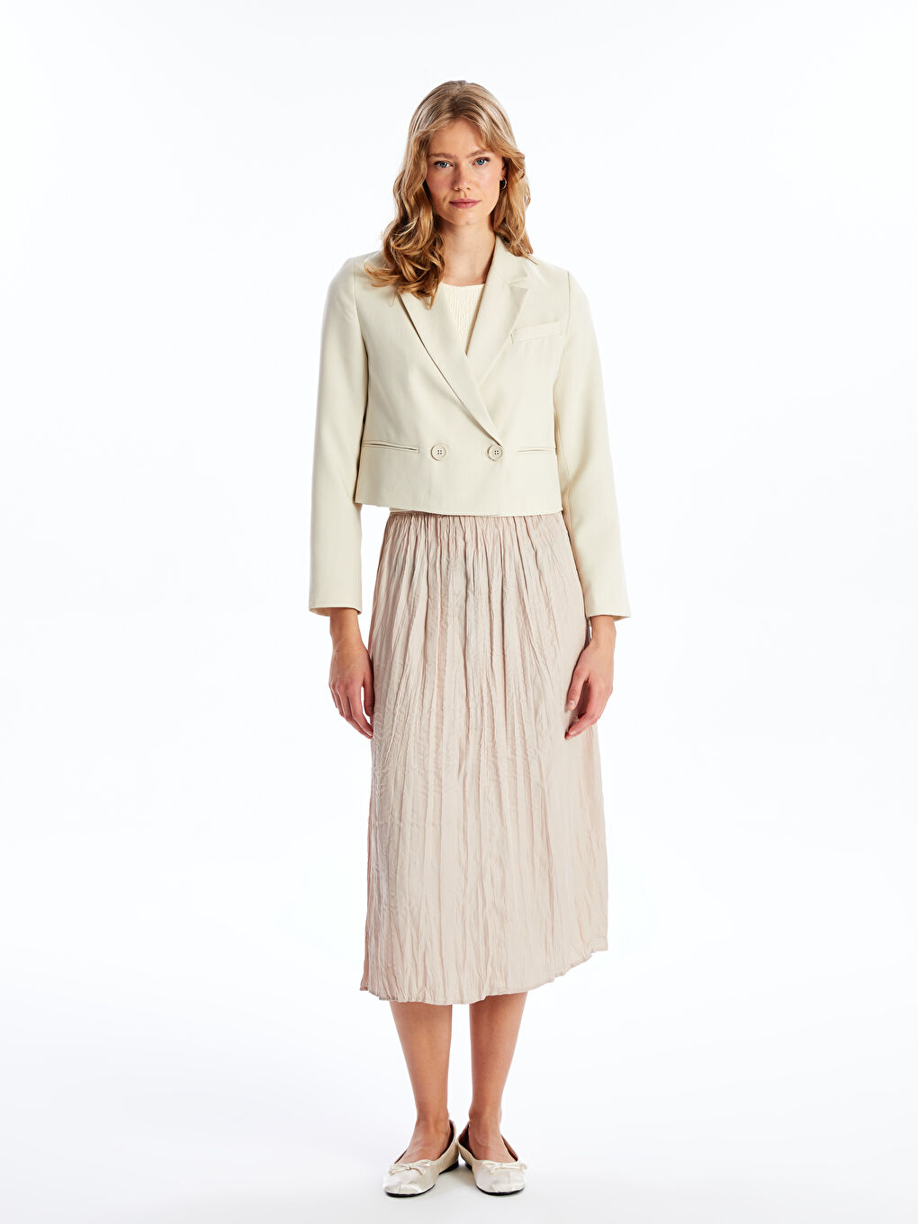 Plain Long Sleeve Crop Women's Jacket -S4I570Z8-YB2