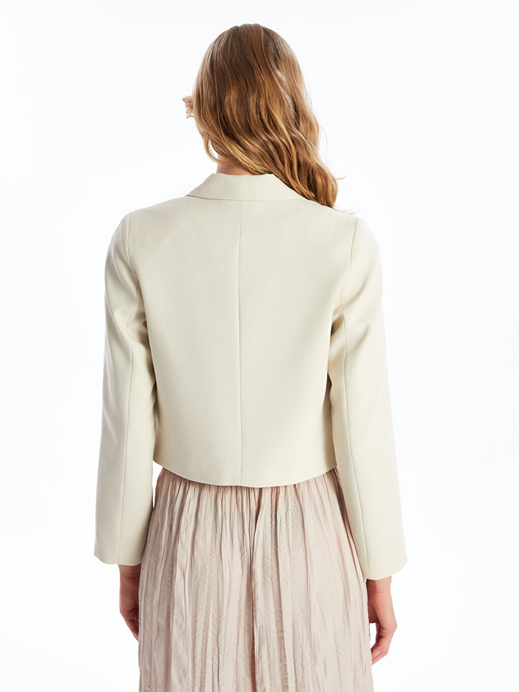 Plain Long Sleeve Crop Women's Jacket -S4I570Z8-YB2