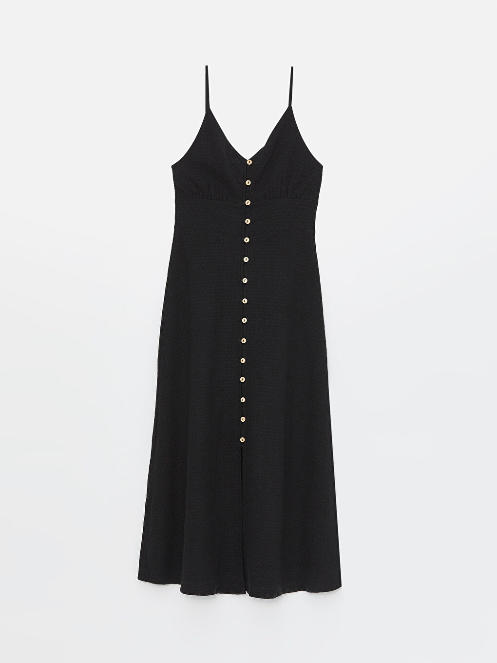 V Neck Plain Strappy Linen Blend Women's Dress -S4I596Z8-CVL