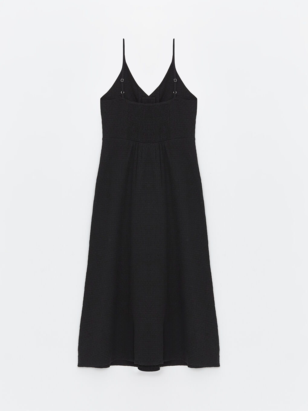 V Neck Plain Strappy Linen Blend Women's Dress -S4I596Z8-CVL