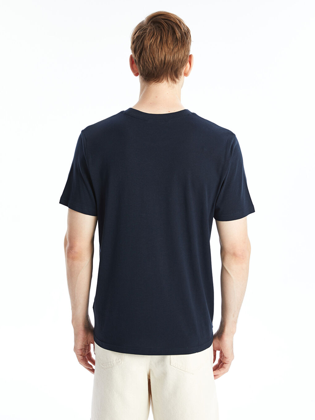 Crew Neck Short Sleeve Printed Combed Cotton Men's T-shirt-3