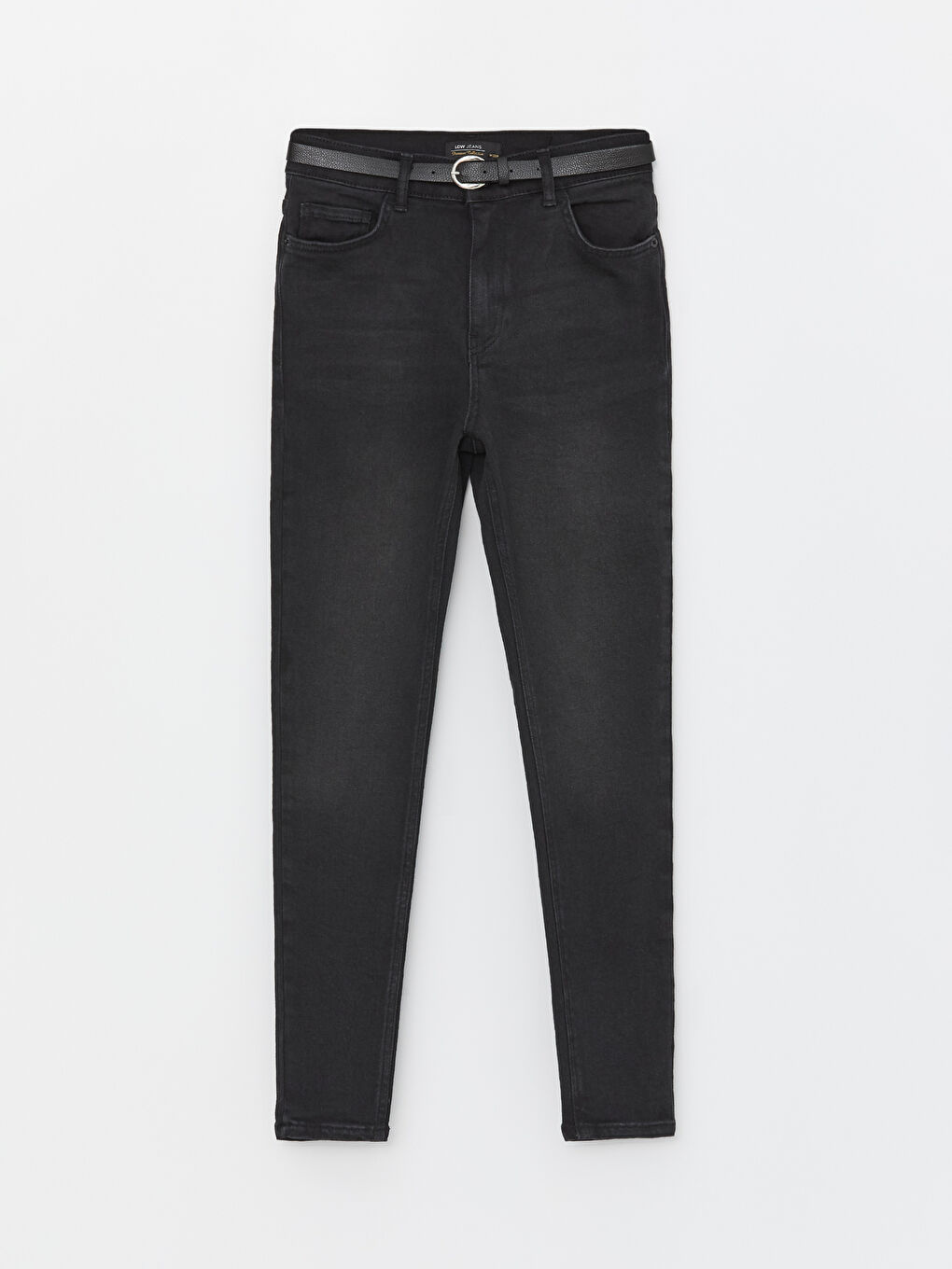 LCW Jeans Siyah Rodeo Beli Kemerli Jüpiter Süper Skinny Fit Kadın Jean Pantolon - 5