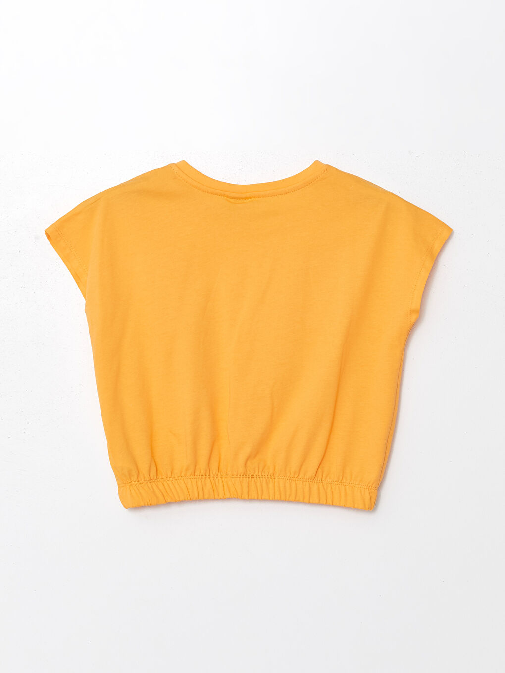 Poncho Crew Neck Printed Short Sleeve Girls' Crop T-Shirt -S4I628Z4-FMA