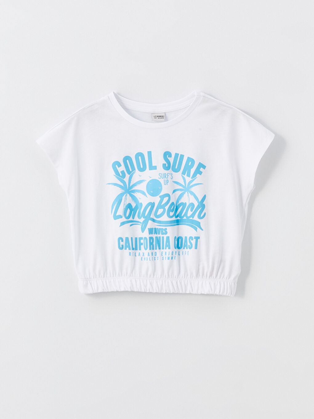 Poncho Crew Neck Printed Short Sleeve Girls' Crop T-Shirt -S4I628Z4-Q6K