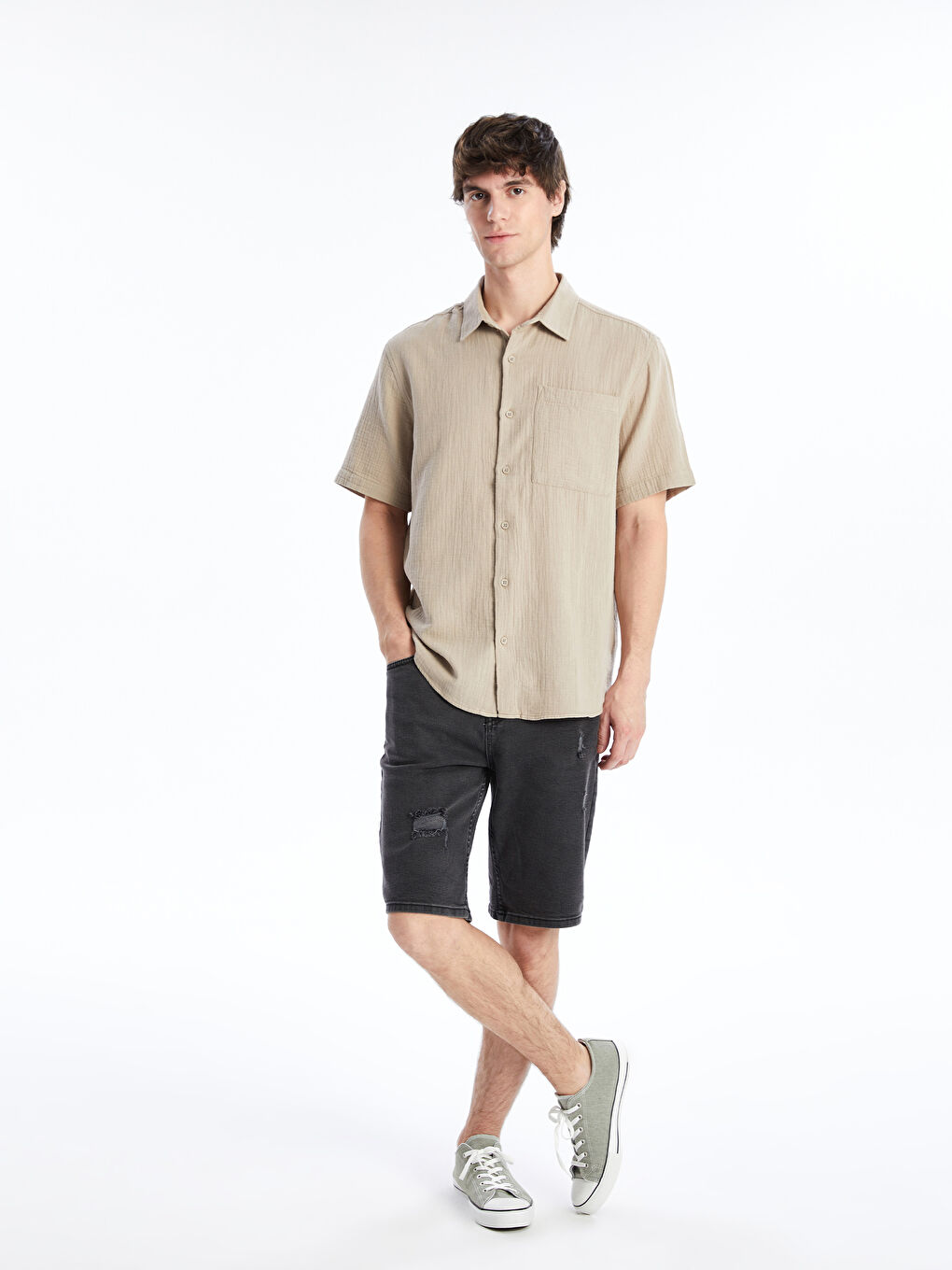 Standard Fit Men's Jean Shorts -S4I659Z8-DJS
