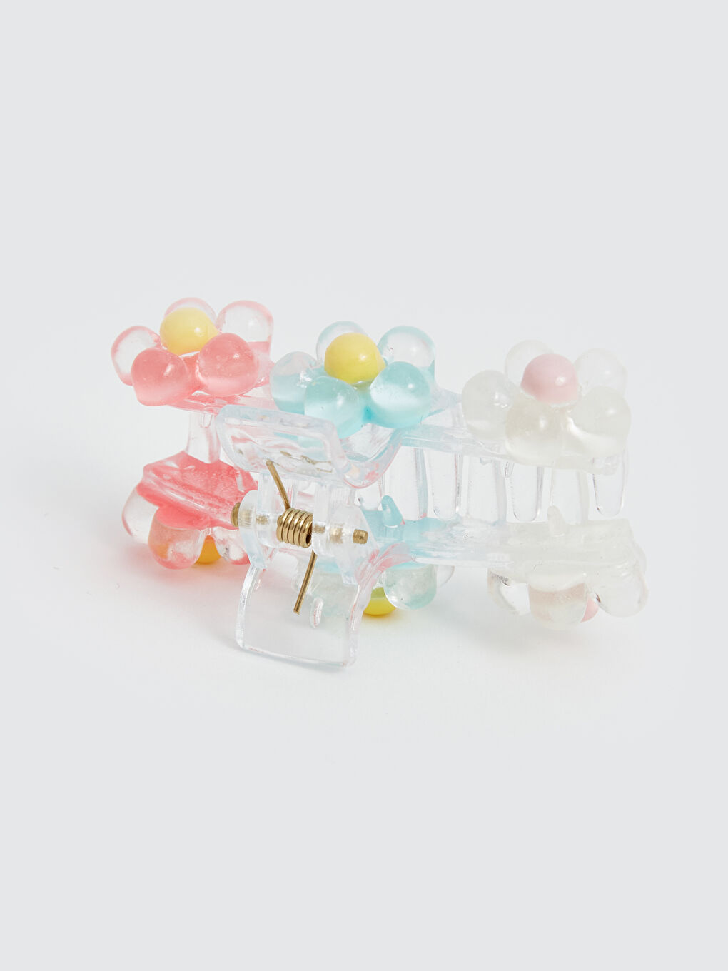 Karışık Çiçek Baskılı Kız Çocuk Mandal Toka-1